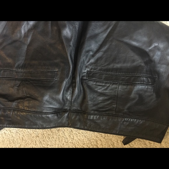 Fully lined soft black leather pants - Picture 5 of 6